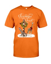 Giraffe Christmas begins gift for giraffe lovers Classic T-Shirt tile