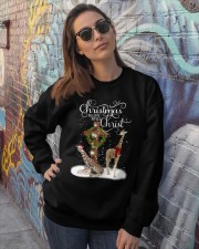 Giraffe Christmas begins gift for giraffe lovers Crewneck Sweatshirt lifestyle-unisex-sweatshirt-front-3