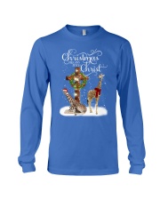 Giraffe Christmas begins gift for giraffe lovers Long Sleeve Tee tile