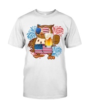 Owl america cheer owl lovers Premium Fit Mens Tee tile
