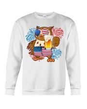Owl america cheer owl lovers Crewneck Sweatshirt tile
