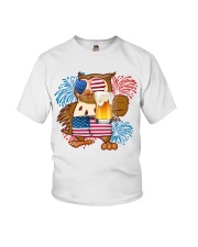 Owl america cheer owl lovers Youth T-Shirt tile