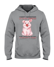 Pig dont understand stupid people Hooded Sweatshirt tile