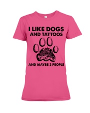 Tattoo and dog three people Premium Fit Ladies Tee tile