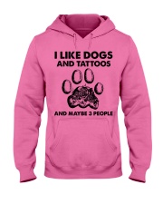Tattoo and dog three people Hooded Sweatshirt tile