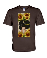 Sunflower in a world full of roses gift for you V-Neck T-Shirt tile