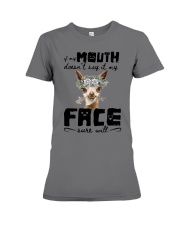 Llama if my mouth llama lovers Premium Fit Ladies Tee tile