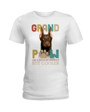 Doberman grand paw Doberman lovers dog moms Ladies T-Shirt tile