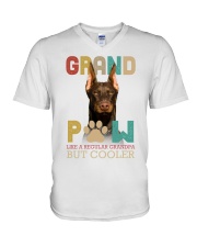 Doberman grand paw Doberman lovers dog moms V-Neck T-Shirt tile