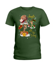 Giraffe gift xmas drop gift for giraffe lovers Ladies T-Shirt tile
