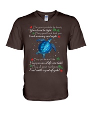 Turtle may your pockets be heavy turtle lover V-Neck T-Shirt tile
