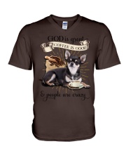 Chihuahua Coffee is good Gift for you V-Neck T-Shirt tile