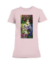 Shih tzu roses shih tzu lover dog mom Premium Fit Ladies Tee tile