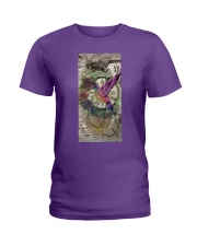 Hummingbird Vintage clock Gift for you Ladies T-Shirt tile