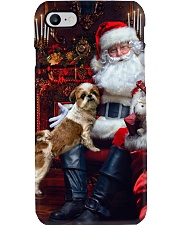 Shih tzu and Santa Christmas gift pine dog lover Phone Case tile