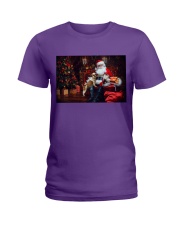 Shih tzu and Santa Christmas gift pine dog lover Ladies T-Shirt tile