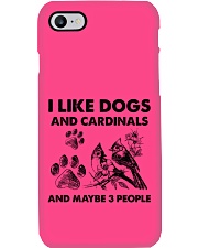 Cardinal and dog three people bird lover dog mom Phone Case tile