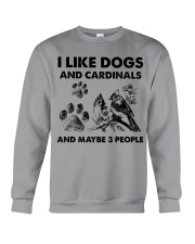 Cardinal and dog three people bird lover dog mom Crewneck Sweatshirt front