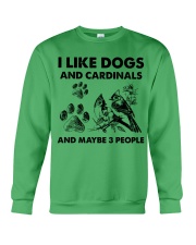 Cardinal and dog three people bird lover dog mom Crewneck Sweatshirt tile