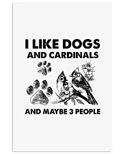 Cardinal and dog three people bird lover dog mom Vertical Poster tile