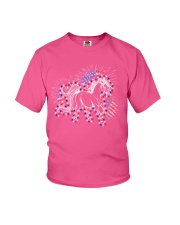 Horse flag fireworks horse lovers Youth T-Shirt tile