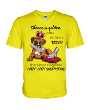 Boxer Silence is very suspicious Gift for you V-Neck T-Shirt tile