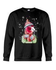 Flamingo warm winter christmas bird lover Crewneck Sweatshirt front