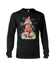 Giraffe warm winter christmas giraffe lover Long Sleeve Tee tile