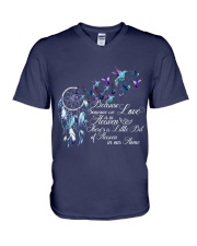 Hummingbird because someone we love gift for you V-Neck T-Shirt tile