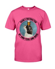 Easily Distracted by Shih Tzus and beer Gift for you Classic T-Shirt tile
