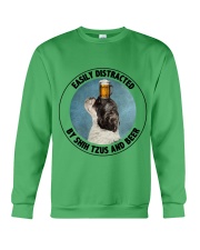 Easily Distracted by Shih Tzus and beer Gift for you Crewneck Sweatshirt tile