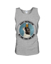 Easily Distracted by Shih Tzus and beer Gift for you Unisex Tank tile