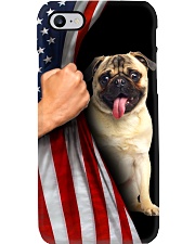 Pug behind American flag Gift for you Phone Case i-phone-8-case