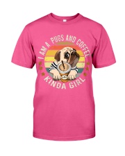 Pug and Coffee Kinda girl Gift for you Classic T-Shirt tile