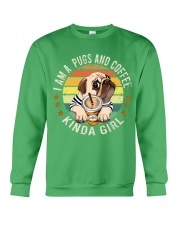 Pug and Coffee Kinda girl Gift for you Crewneck Sweatshirt tile