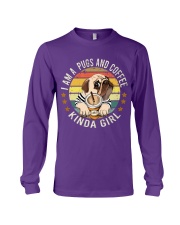 Pug and Coffee Kinda girl Gift for you Long Sleeve Tee tile