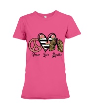 Peace love breathe gift for you Premium Fit Ladies Tee tile
