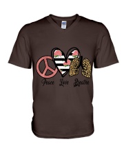 Peace love breathe gift for you V-Neck T-Shirt tile