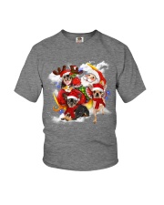 Chihuahuas With Santa Claus On The Moon Youth T-Shirt tile