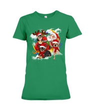 Chihuahuas With Santa Claus On The Moon Premium Fit Ladies Tee tile