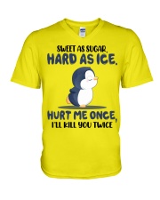Penguin heart me once penguin lovers V-Neck T-Shirt tile