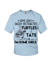Turtle easily distracted turtle lovers Youth T-Shirt tile
