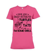 Turtle easily distracted turtle lovers Premium Fit Ladies Tee tile