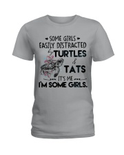 Turtle easily distracted turtle lovers Ladies T-Shirt tile