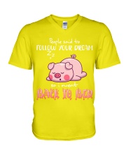 Pig Follow your dream Gift for U V-Neck T-Shirt tile