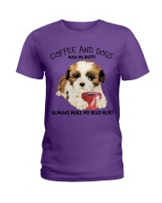 ShihTzu And Coffee make me happy Gift for you Ladies T-Shirt tile