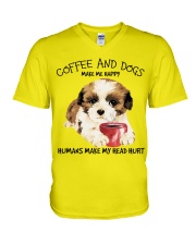 ShihTzu And Coffee make me happy Gift for you V-Neck T-Shirt tile