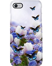 Butterfly white and blue flowers insect bug lover Phone Case i-phone-8-case