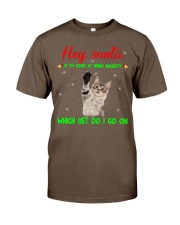 ln cat hey santa Classic T-Shirt tile