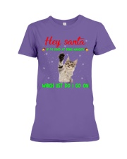 ln cat hey santa Premium Fit Ladies Tee tile